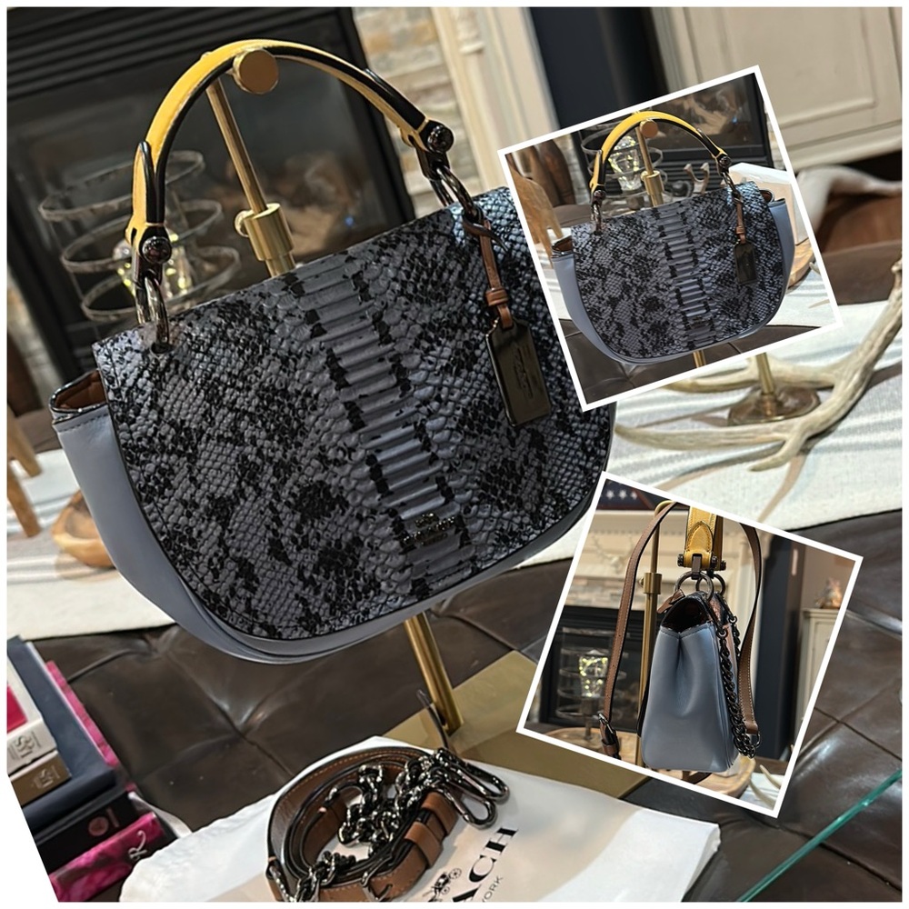 COACH Nomad Glovetanned & Exotic Embossed Leather Top Handle Bag